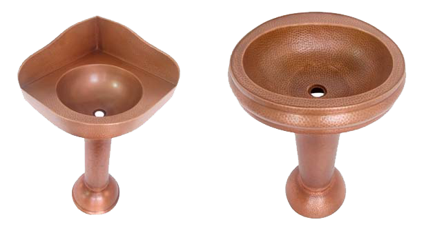 Vintage Copper Pedestal Sinks