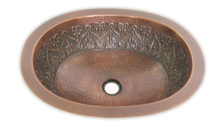 OVAL HAMMERED COPPER SINK