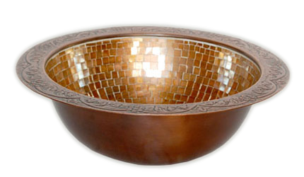 GLASS MOSAIC COPPER SINK