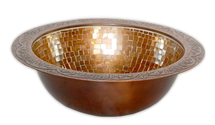 GLASS MOSAIC COPPER SINK