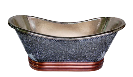  Mosaid Nickel-Plated Double-Slipper Copper Bathtub