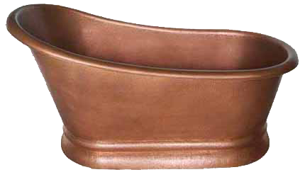 Single Slipper Copper Bathtub with Style Plinth 