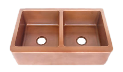 36 inch Doube-Bowl Copper Farmhouse Sink