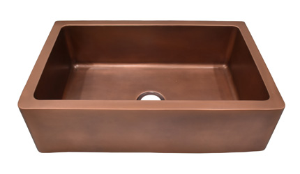 30 Inch Copper Farmhouse Sink in copper Antique Finish