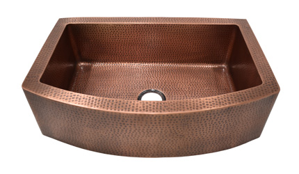 36 Inch Copper Farmhouse Sink in copper Antique Finish