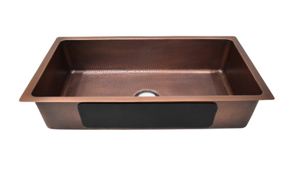 36 Inch Copper Farmhouse Sink Hammered in copper Antique with sound pad